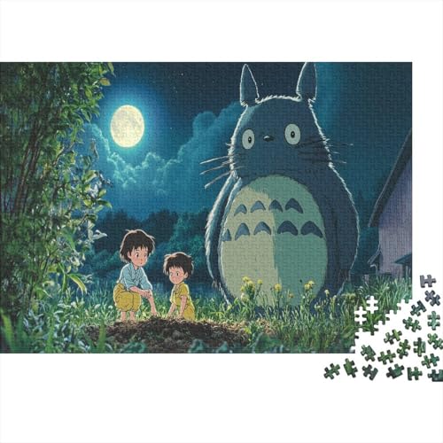 Totoro 1000 Stück Holzpuzzles Abbauen Familien Süße Cartoon Tiere Handgefertigte DIY-Anpassung Weihnachten Geschenke Familie Wanddekoration 1000pcs (75x50cm) von RTTGKMYPL