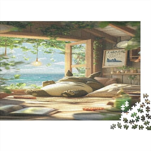 Totoro 1000 Stück Holzpuzzles Familien-Puzzlespiel Süße Cartoon Tiere Handgefertigte DIY-Anpassung Paar Liebhaber Geschenke Familie Wanddekoration 1000pcs (75x50cm) von RTTGKMYPL