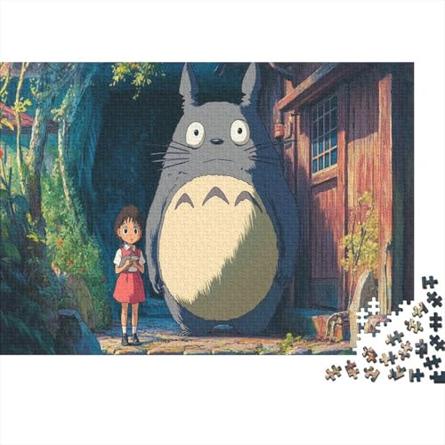 Totoro 1000 Stück Holzpuzzles Familien-Puzzlespiel Süße Cartoon Tiere Handgefertigte DIY-Anpassung Puzzle-Geschenk Familie Wanddekoration 1000pcs (75x50cm) von RTTGKMYPL