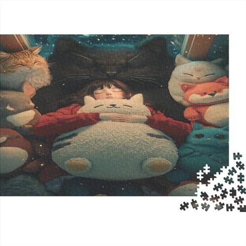 Totoro 1000 Stück Holzpuzzles Familien-Puzzlespiel Süße Cartoon Tiere Handgefertigte DIY-Anpassung Weihnachten Geschenke Familiendekorationen 1000pcs (75x50cm) von RTTGKMYPL