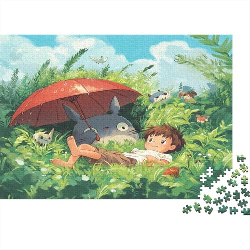 Totoro 1000 Stück Holzpuzzles Geschicklichkeitsspiel Für Die Ganze Familie Süße Cartoon Tiere Handgefertigte DIY-Anpassung Geburtstag Geschenke Familie Wanddekoration 1000pcs (75x50cm) von RTTGKMYPL