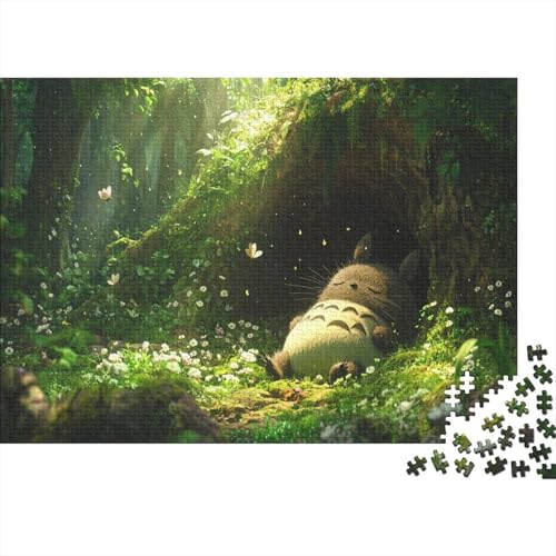 Totoro 1000 Stück Holzpuzzles Geschicklichkeitsspiel Für Die Ganze Familie Süße Cartoon Tiere Handgefertigte DIY-Anpassung Puzzle-Geschenk Familie Wanddekoration 1000pcs (75x50cm) von RTTGKMYPL