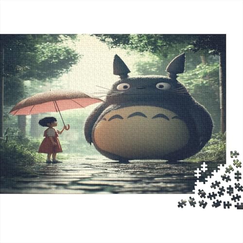 Totoro 1000 Stück Holzpuzzles Kniffel Spaß Für Die Ganze Familie Süße Cartoon Tiere Handgefertigte DIY-Anpassung Paar Liebhaber Geschenke Familie Wanddekoration 1000pcs (75x50cm) von RTTGKMYPL