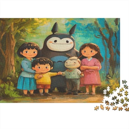 Totoro 1000 Stück Holzpuzzles Puzzlespiele Für Erwachsene Süße Cartoon Tiere Handgefertigte DIY-Anpassung Paar Liebhaber Geschenke Familiendekorationen 1000pcs (75x50cm) von RTTGKMYPL