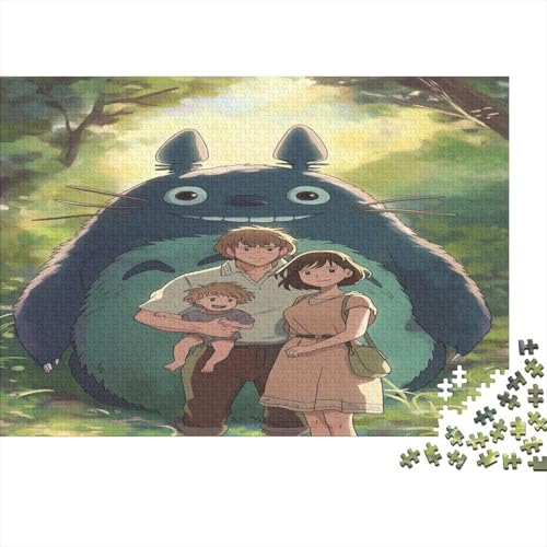 Totoro 1000 Stück Holzpuzzles Puzzlespiele Für Erwachsene Süße Cartoon Tiere Handgefertigte DIY-Anpassung Weihnachten Geschenke Familie Wanddekoration 1000pcs (75x50cm) von RTTGKMYPL