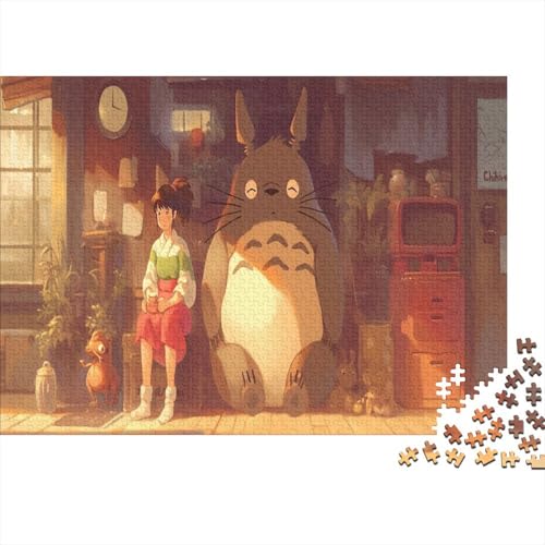 Totoro 1000 Stück Holzpuzzles Puzzlespiele Für Erwachsene Süße Cartoon Tiere Handgefertigte DIY-Anpassung Weihnachten Geschenke Familiendekorationen 1000pcs (75x50cm) von RTTGKMYPL