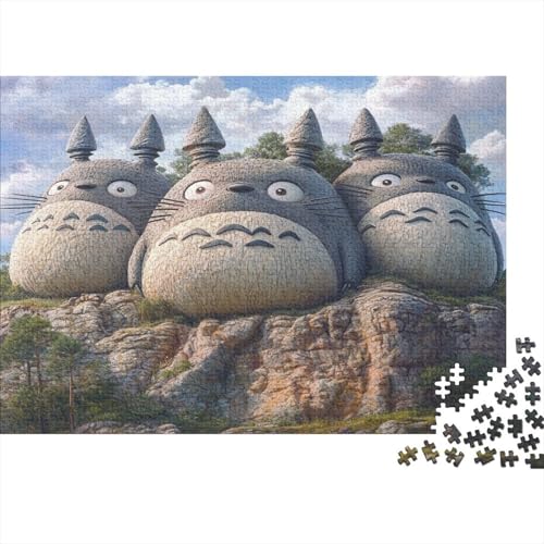 Totoro 1000 Stück Holzpuzzles Puzzlespiele Für Erwachsene Süße Cartoon Tiere Handgefertigte DIY-Anpassung Weihnachten Geschenke Familiendekorationen 1000pcs (75x50cm) von RTTGKMYPL