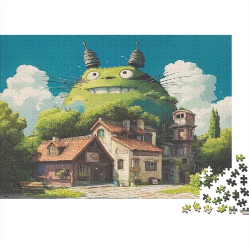 Totoro 1000 Stück Holzpuzzles Stress Abbauen Süße Cartoon Tiere Handgefertigte DIY-Anpassung Geburtstag Geschenke Familie Wanddekoration 1000pcs (75x50cm) von RTTGKMYPL