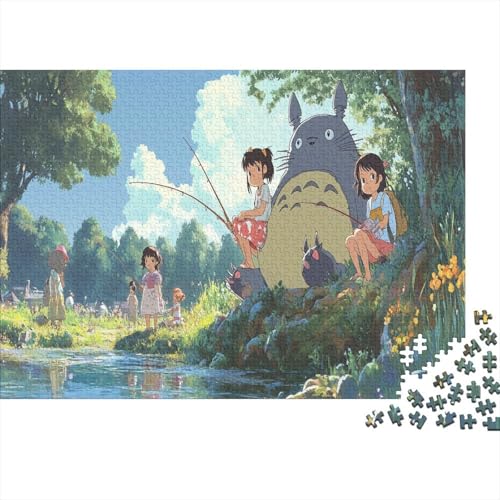 Totoro 1000 Stück Holzpuzzles Stress Abbauen Süße Cartoon Tiere Handgefertigte DIY-Anpassung Paar Liebhaber Geschenke Familiendekorationen 1000pcs (75x50cm) von RTTGKMYPL