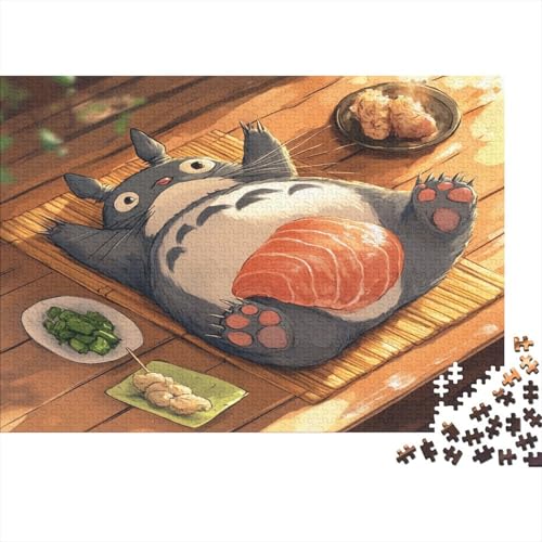 Totoro 1000 Stück Holzpuzzles Stress Abbauen Süße Cartoon Tiere Handgefertigte DIY-Anpassung Puzzle-Geschenk Familie Wanddekoration 1000pcs (75x50cm) von RTTGKMYPL