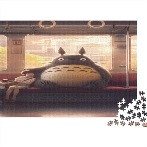 Totoro 300 Stück Holzpuzzles Familien-Puzzlespiel Süße Cartoon Tiere Handgefertigte DIY-Anpassung Geburtstag Geschenke Familie Wanddekoration 300pcs (40x28cm) von RTTGKMYPL