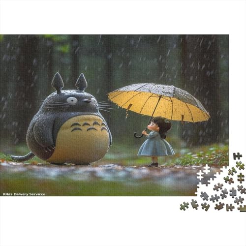 Totoro 300 Stück Holzpuzzles Familien-Puzzlespiel Süße Cartoon Tiere Handgefertigte DIY-Anpassung Weihnachten Geschenke Familiendekorationen 300pcs (40x28cm) von RTTGKMYPL