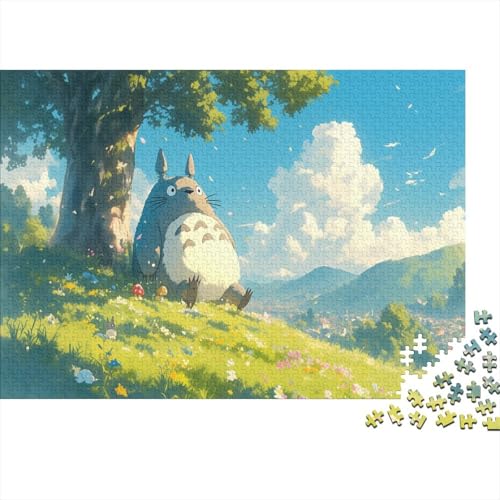 Totoro 300 Stück Holzpuzzles Familien-Puzzlespiel Süße Cartoon Tiere Handgefertigte DIY-Anpassung Weihnachten Geschenke Familiendekorationen 300pcs (40x28cm) von RTTGKMYPL