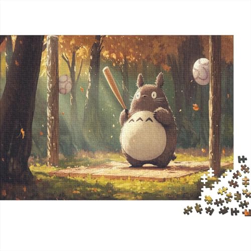 Totoro 300 Stück Holzpuzzles Geschicklichkeitsspiel Für Die Ganze Familie Süße Cartoon Tiere Handgefertigte DIY-Anpassung Geburtstag Geschenke Familie Wanddekoration 300pcs (40x28cm) von RTTGKMYPL