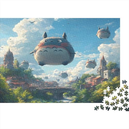 Totoro 300 Stück Holzpuzzles Kniffel Spaß Für Die Ganze Familie Süße Cartoon Tiere Handgefertigte DIY-Anpassung Weihnachten Geschenke Familiendekorationen 300pcs (40x28cm) von RTTGKMYPL