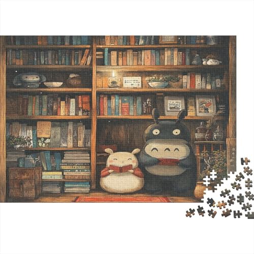 Totoro 300 Stück Holzpuzzles Puzzlespiele Für Erwachsene Süße Cartoon Tiere Handgefertigte DIY-Anpassung Paar Liebhaber Geschenke Familie Wanddekoration 300pcs (40x28cm) von RTTGKMYPL