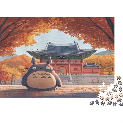 Totoro 300 Stück Holzpuzzles Puzzlespiele Für Erwachsene Süße Cartoon Tiere Handgefertigte DIY-Anpassung Paar Liebhaber Geschenke Familiendekorationen 300pcs (40x28cm) von RTTGKMYPL