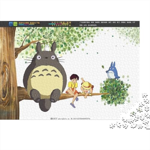 Totoro 300 Stück Holzpuzzles Stress Abbauen Süße Cartoon Tiere Handgefertigte DIY-Anpassung Geburtstag Geschenke Familiendekorationen 300pcs (40x28cm) von RTTGKMYPL