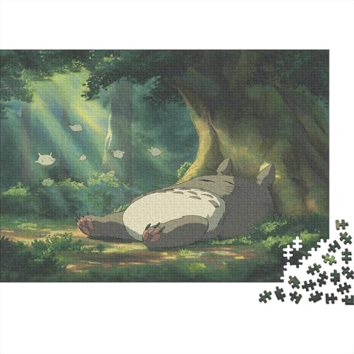 Totoro 300 Stück Holzpuzzles Stress Abbauen Süße Cartoon Tiere Handgefertigte DIY-Anpassung Weihnachten Geschenke Familie Wanddekoration 300pcs (40x28cm) von RTTGKMYPL