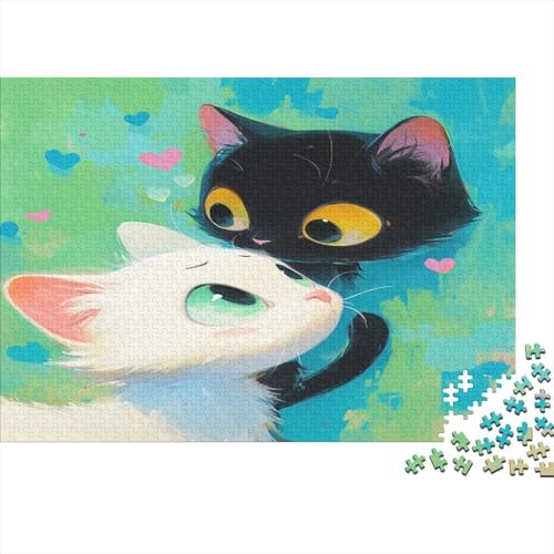 Two Cartoon Katzen 300 Stück Holzpuzzles Abbauen Familien Süße Cartoon Tiere Handgefertigte DIY-Anpassung Puzzle-Geschenk Familiendekorationen 300pcs (40x28cm) von RTTGKMYPL