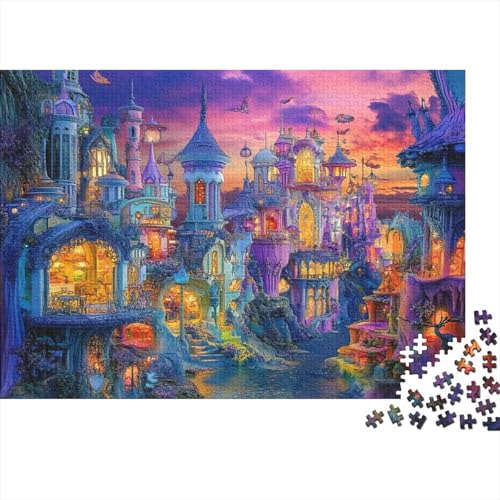 Vielbeschäftigte Cartoon Town 500 Stück Holzpuzzles Geschicklichkeitsspiel Für Die Ganze Familie Handgefertigte DIY-Anpassung Geburtstag Geschenke Familiendekorationen 500pcs (52x38cm) von RTTGKMYPL