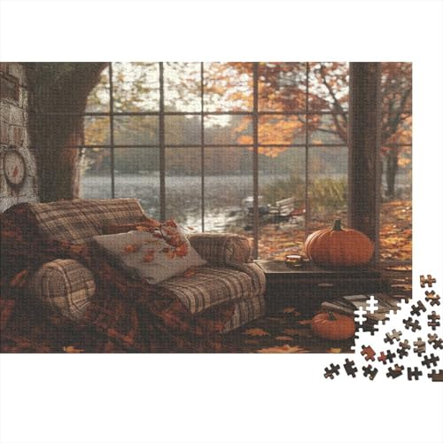 Warmes Schlafzimmer 500 Stück Holzpuzzles Stress Abbauen Schöner Herbst Handgefertigte DIY-Anpassung Geburtstag Geschenke Familie Wanddekoration 500pcs (52x38cm) von RTTGKMYPL