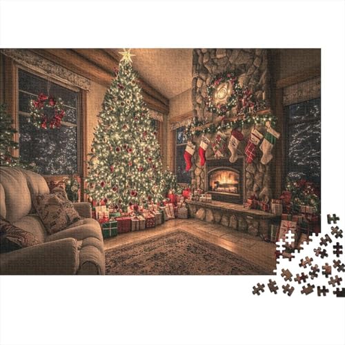 Weihnachtsbaum 500 Stück Holzpuzzles Kniffel Spaß Für Die Ganze Familie Handgefertigte DIY-Anpassung Paar Liebhaber Geschenke Familiendekorationen 500pcs (52x38cm) von RTTGKMYPL