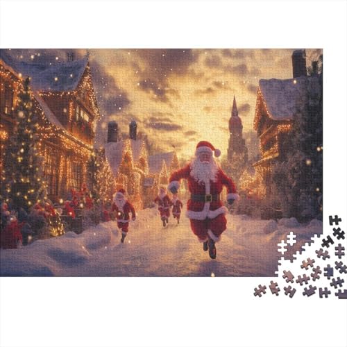 Weihnachtsmann 1000 Stück Holzpuzzles Kniffel Spaß Für Die Ganze Familie Handgefertigte DIY-Anpassung Paar Liebhaber Geschenke Familiendekorationen 1000pcs (75x50cm) von RTTGKMYPL