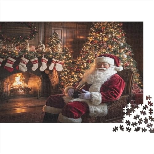 Weihnachtsmann 500 Stück Holzpuzzles Kniffel Spaß Für Die Ganze Familie Handgefertigte DIY-Anpassung Puzzle-Geschenk Familie Wanddekoration 500pcs (52x38cm) von RTTGKMYPL