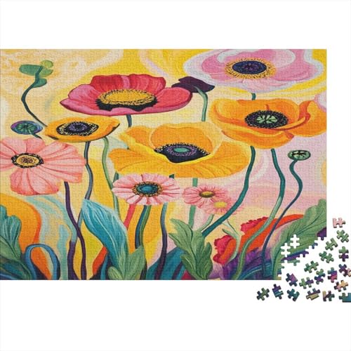 Zauberhafte Blumen 1000 Stück Holzpuzzles Kniffel Spaß Für Die Ganze Familie Handgefertigte DIY-Anpassung Puzzle-Geschenk Familiendekorationen 1000pcs (75x50cm) von RTTGKMYPL