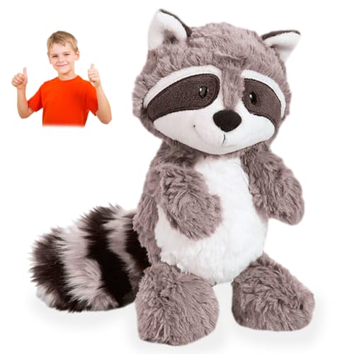 RTUHCSP 28cm Schmusetier Waschbär, Waschbär Plüschtier, Stofftier Waschbär, Kuscheltier Waschbär, Waschbär Plüsch Spielzeug für Geschenk für Freunde und Kinder von RTUHCSP