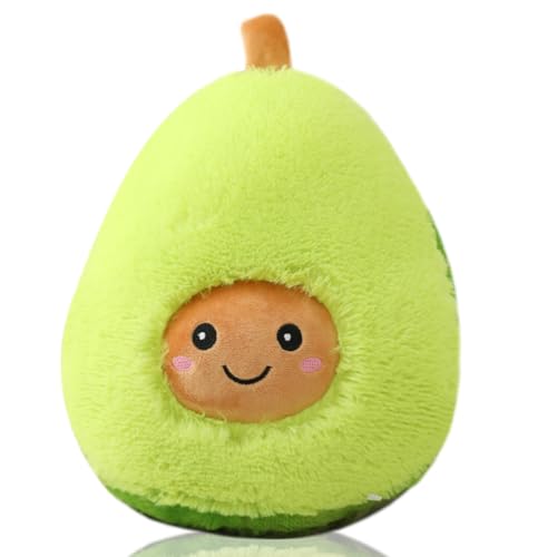 RTUHCSP Avocado Kissen Kuscheltier 20cm Plüsch Avocado Schönes Kissen Stofftiere Kinder Grüne Avocado Fruchtkissen Plüschtier Geschenk für Kinder Erwachsene von RTUHCSP