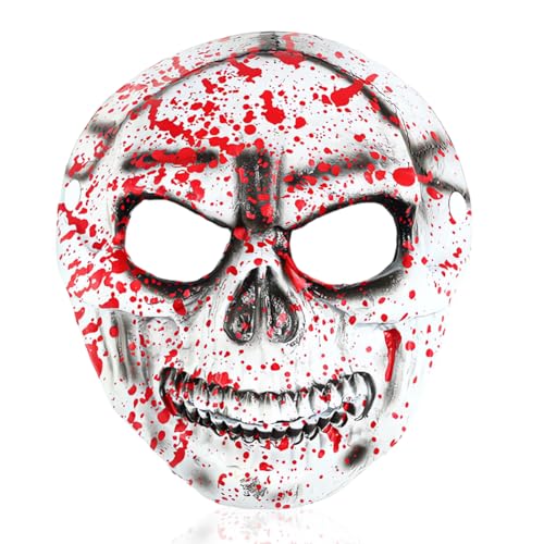 RTUHCSP Halloween Blut Skelett Maske, Halloween Schrei Maske Horrorfilm, Halloween Zombie Monster Maske Gruselige Masken Schrei Gruselige Maske Halloween Deko Für Cosplay Halloween Party Totenkopf von RTUHCSP