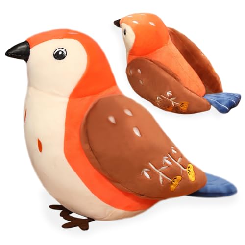 RTUHCSP Lustige Stofftiere Vogel,Stofftier Plüschtier, Plüschkissen Weiches Spielzeug Wurfkissen Schmusetier Geschenk für Kinder Mädchen Jungen-25cm von RTUHCSP