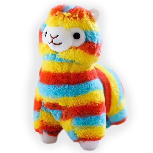 RTUHCSP Plüschtier Alpaka 20 cm Kawaii Alpaka Plüsch Dark Regenbogen Alpaka Kuscheltier Geburtstag Weihnachten Geschenke für Jungen Mädchen Kinder von RTUHCSP