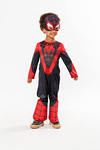 Rubies – Offizielles Marvel – Spiderman – Klassisches Spinn Miles Morales Kostüm für Kinder – Größe 2 bis 4 Jahre – Spidey und seine Freunde – Kostüm mit Overall und Maske – für Halloween, Karneval von Rubie's