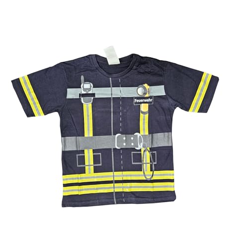 Spiel-Shirt Feuerwehrmann für Kinder T-Shirt bedruckt Feuerwehr Uniform Kostüm von RUBIE'S