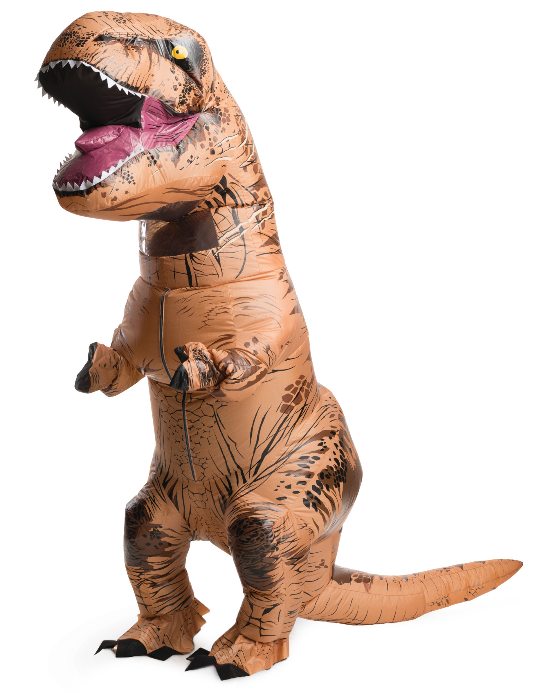 Aufblasbares Tyrannosaurus-Kostüm Jurassic World-Lizenzkostüm für Erwachsene orange von RUBIES FRANCE