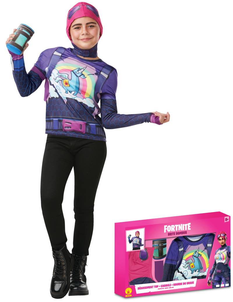 Brite Bomber-Kostümkoffer für Mädchen Fortnite Faschingskostüm violett von RUBIES FRANCE