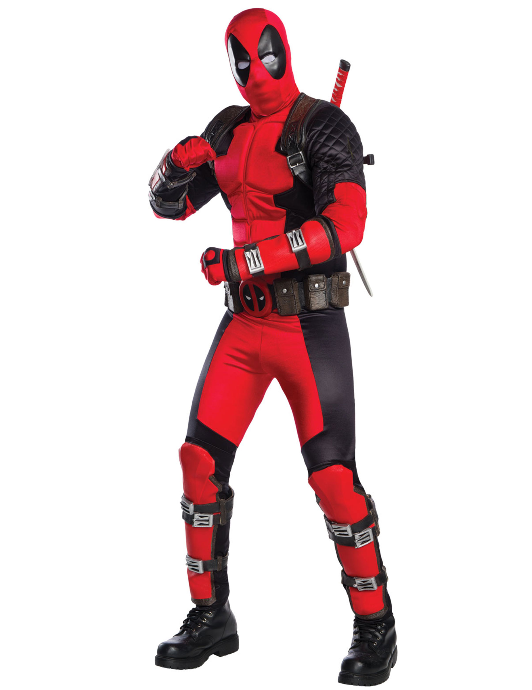 Deadpool-Lizenzkostüm für Erwachsene schwarz-rot von RUBIES FRANCE