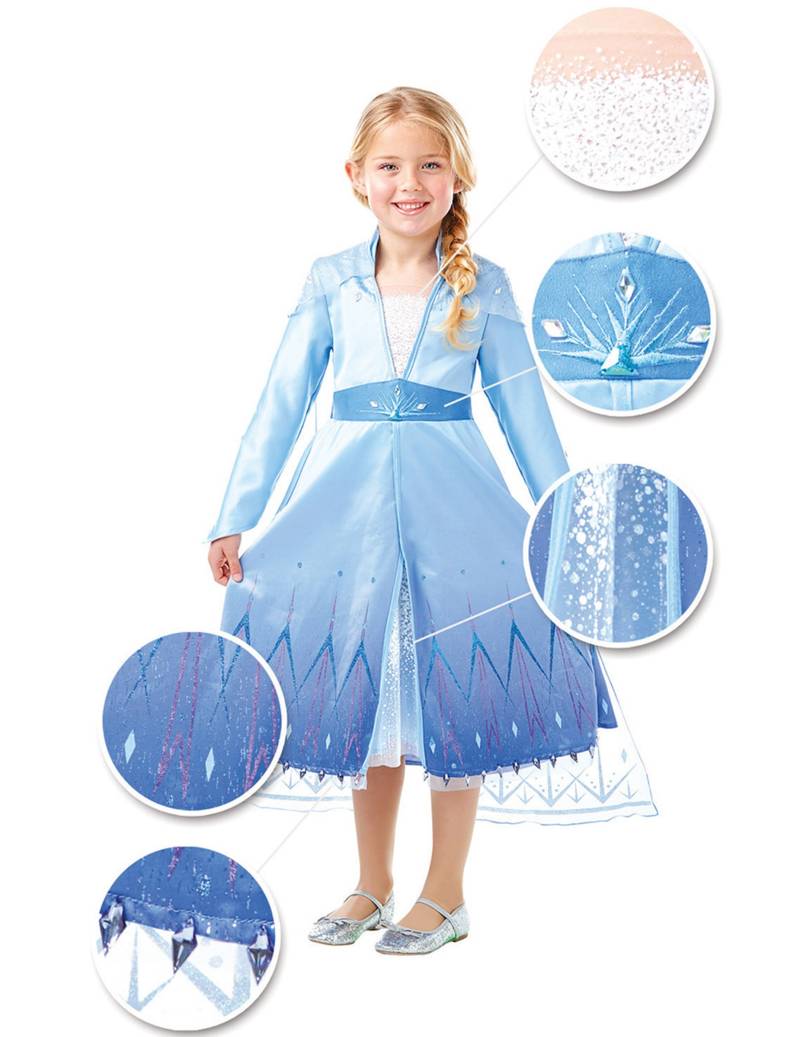 Elsa-Kostüm für Mädchen Premium Frozen 2 Faschingskostüm blau von RUBIES FRANCE