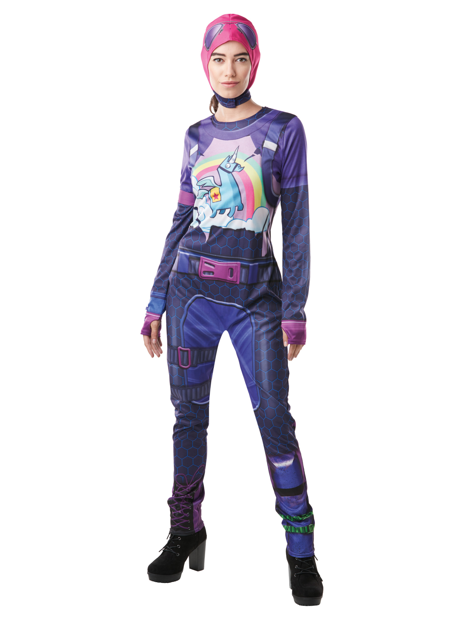 Fortnite-Brite Bomber-Kostüm für Damen Faschingskostüm violett-bunt von RUBIES FRANCE