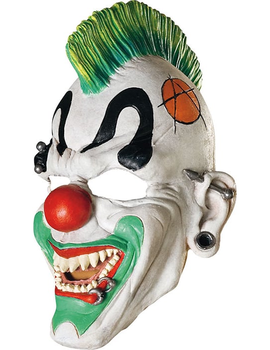 Halloween Punk Horrorclowns-Maske weiss-bunt von RUBIES FRANCE