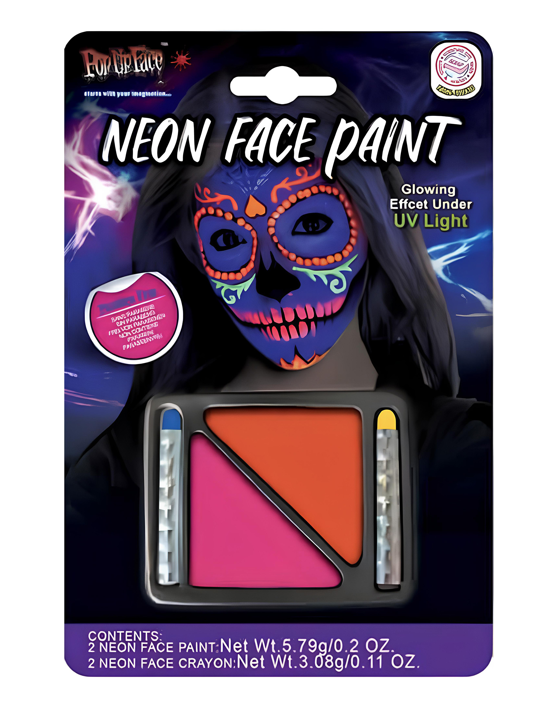 Neonfarbene Make-up Palette pink und orange von RUBIES FRANCE