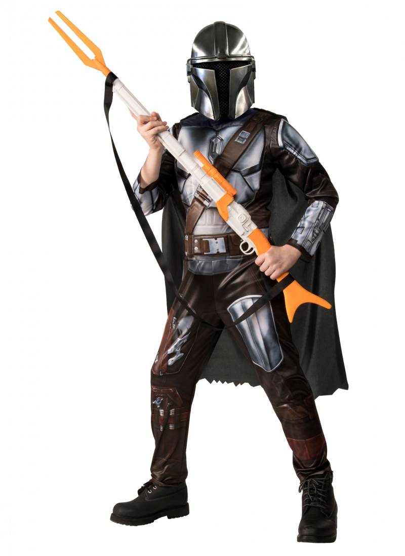 Offizielles The Mandalorian-Kostüm für Kinder silberfarben-schwarz-braun von RUBIES FRANCE