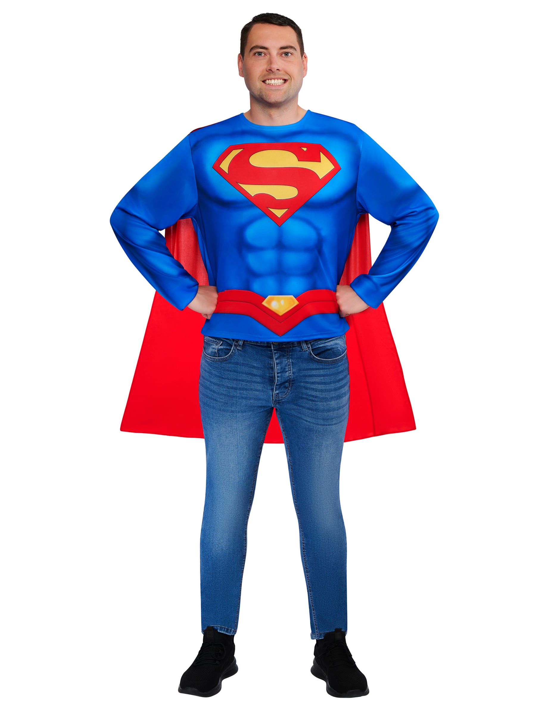 Superman Set mit Oberteil und Umhang für Erwachsene Superman Set mit Oberteil und Umhang für Erwachsene von RUBIES FRANCE