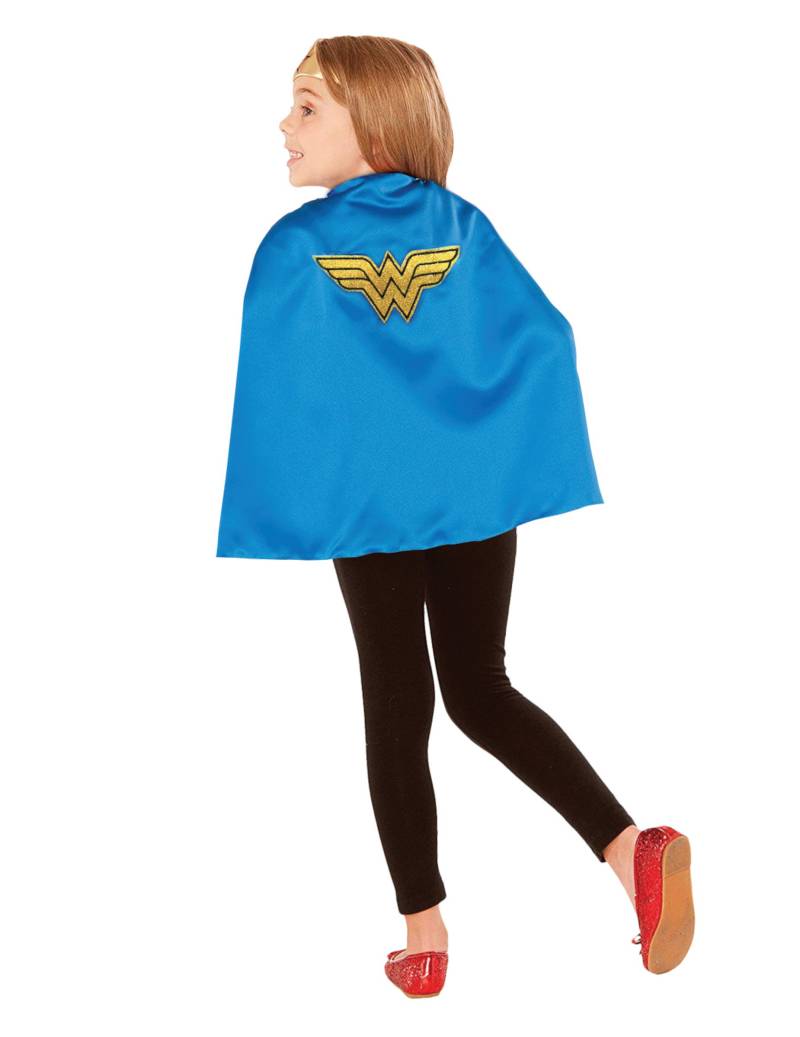 Wonder Woman-Umhang für Kinder Accessoire blau-gelb von RUBIES FRANCE