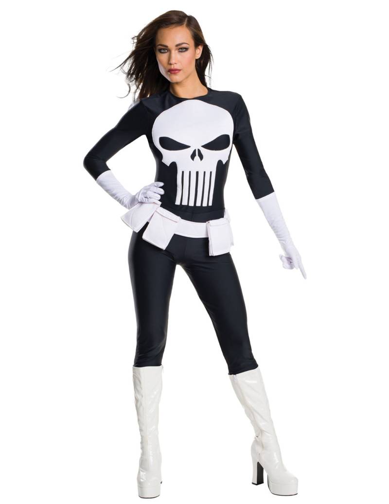 The Punisher-Damenkostüm Halloweenkostüm schwarz-weiss von RUBIES UK