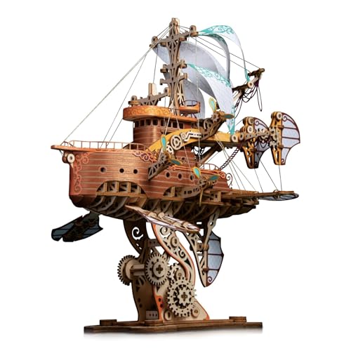 DIY Fantasy Raumschiff Montage Puzzle Modellbausätze 421 Pcs 3D Holzpuzzles Bastelsets für Puzzle-Enthusiasten - Raumschiff um die Erde in 80 Tagen von RUDFUZ