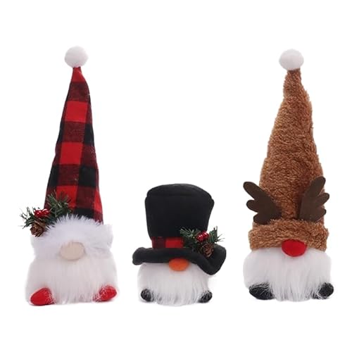 RUDFUZ Entzückende Weihnachtsmann-Zwergpuppe, leuchtet im Dunkeln, weiches Spielzeug, Party-Dekoration, Weihnachtsbaumbehang, erfinderische Geschenke, 1 Stück von RUDFUZ